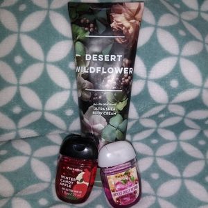 Bath & Body lotion and 2 sanitizers